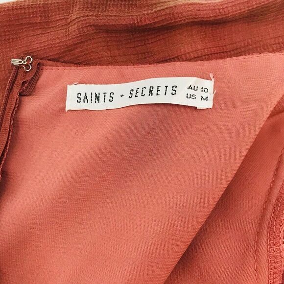 Saint + Secrets Brown Fit & Flare Midi‎ Dress - Women's Size Medium - Picture 4 of 11